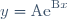 y = \text{Ae}^{\text{B}x}